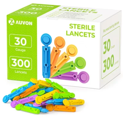 Auvon Lancets for Diabetes Blood Glucose Testing