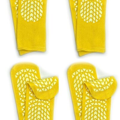 Non Slip Safety Socks, 2 Pair (Large Yellow